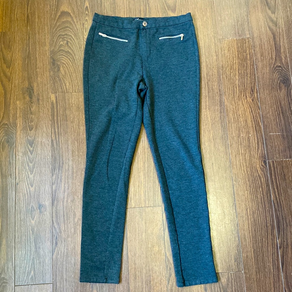 Blossom Women’s Small Grey Straight Leg Pant with Faux Front Zippered Pockets